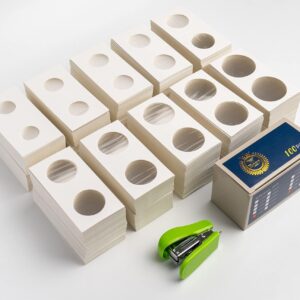 1000 Piece Assorted Size 2x2 Coin Flip coin holders - Also includes a Mini stapler!