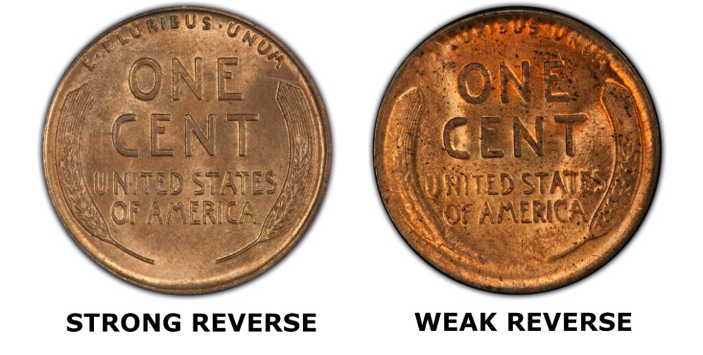 There are two varieties for the 1922 Missing Denver Mint mark penny, that being the strong reverse and the weak reverse. Use this visual guide to determine the exact variety.