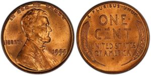 The 1955 DDO, or Doubled Die Obverse, is the most iconic lincoln penny error coin. With extreme doubling showing across all the writing, you can't miss this coin.