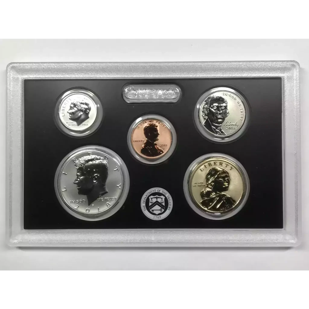 Another recently produced variety of Proof Set is the Reverse Proof Coin. While a Proof specimen features frosted detail and a black mirror-like cameo, reverse proofs feature frosted backgrounds and a deep cameo on the details.